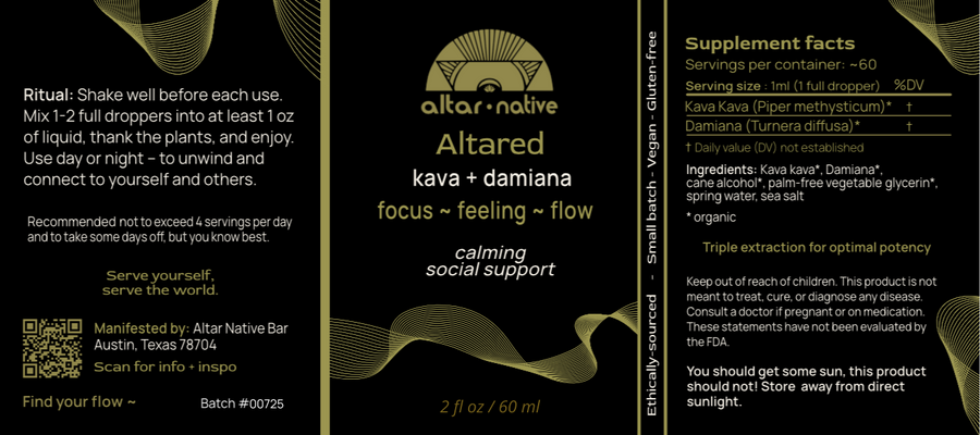 Altared ✦ Kava + Damiana Tincture