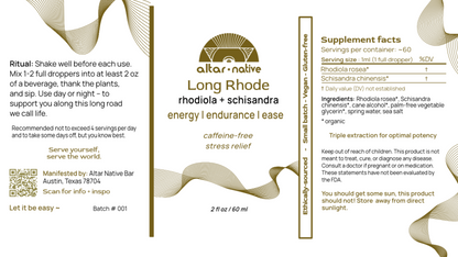 Long Rhode ✦ Rhodiola + Schisandra Adaptogen Blend - Altar Native